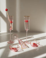 Champagne Glass Heart Pink