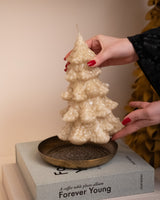 Handmade Candle Christmas Tree Beige