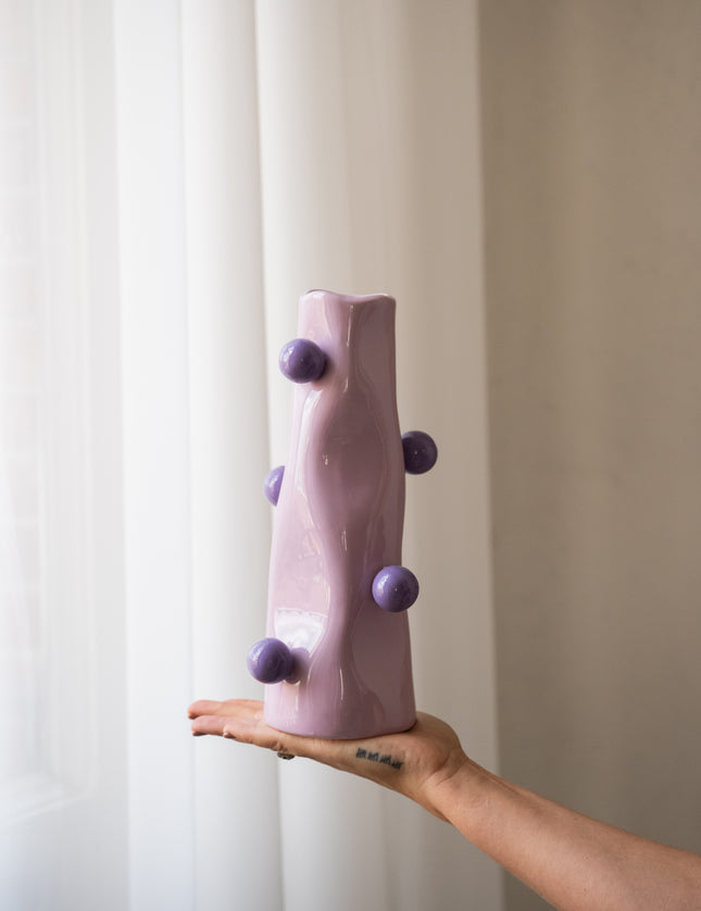 Vase Bola Ceramic Bright Purple