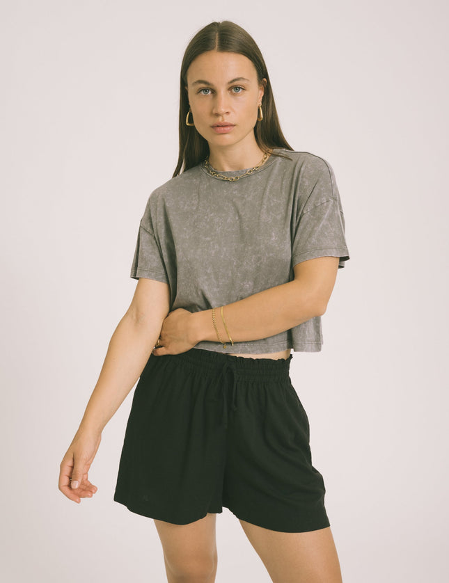 Alena Basic T-Shirt Charcoal Gray - Things I Like Things I Love