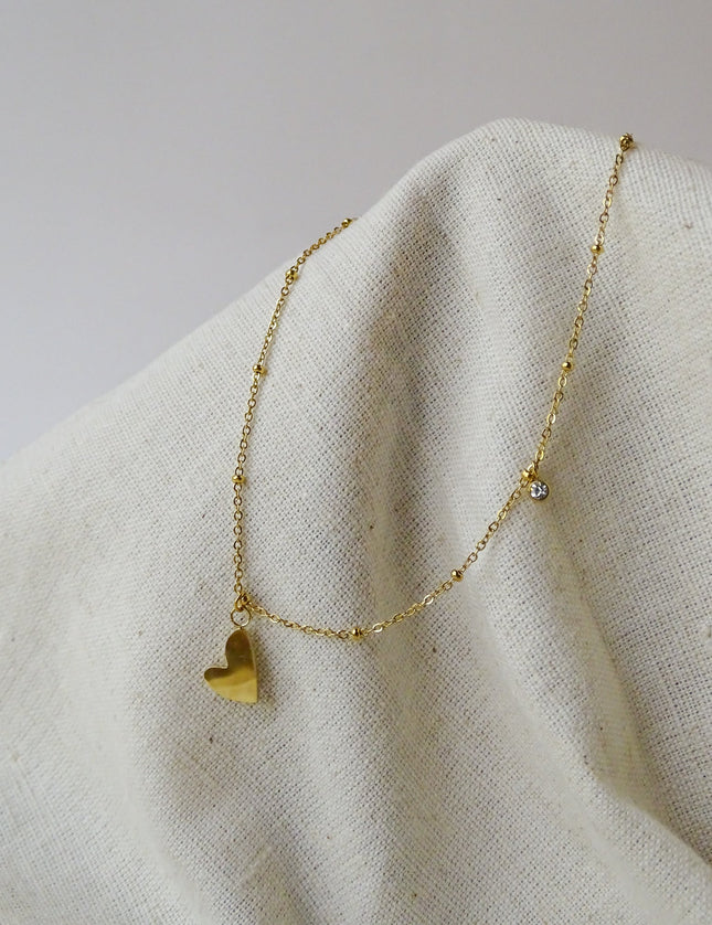 Anklet Heart Beads Gold - Things I Like Things I Love