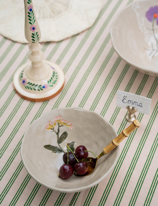 Bowl Flower Pink Stoneware - Things I Like Things I Love