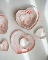 Bowl Heart Porcelain White Pink