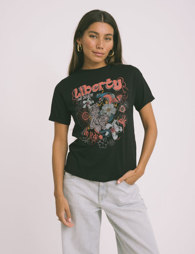 Brandy T-Shirt Black Print Liberty - Things I Like Things I Love