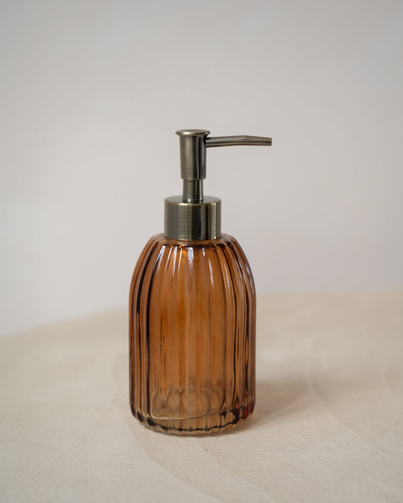Brown Glass Soap Dispenser - Things I Like Things I Love