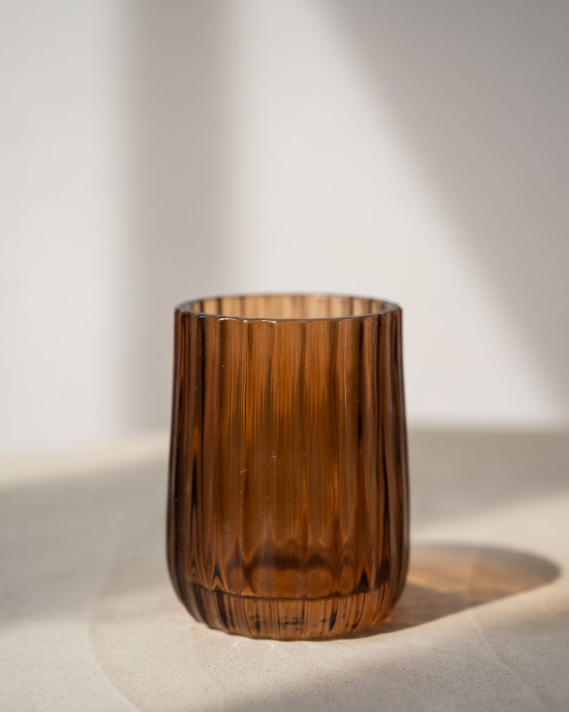 Brown Glass Toothbrush Cup - Things I Like Things I Love