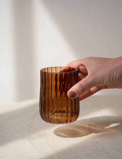 Brown Glass Toothbrush Cup - Things I Like Things I Love