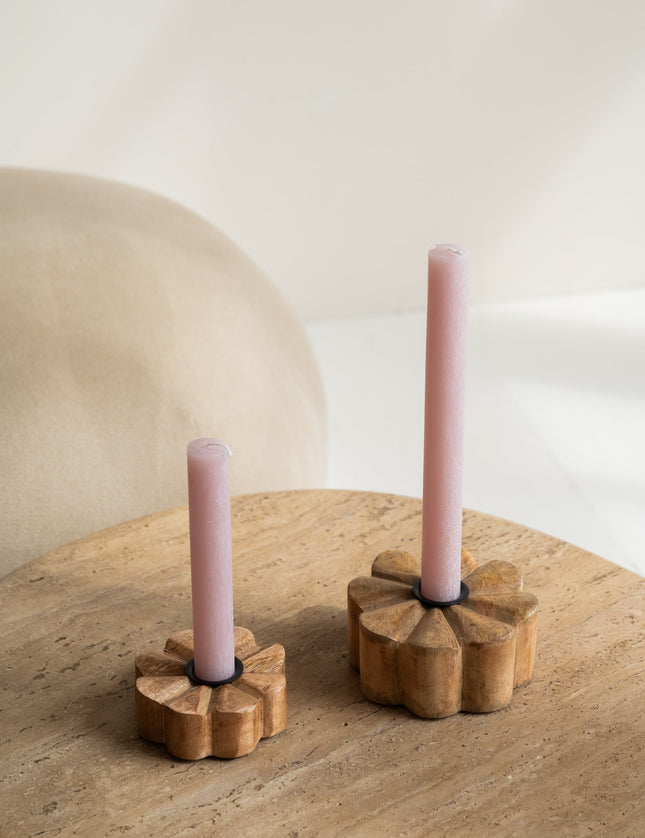 Candle Holder Daisy Wood - Things I Like Things I Love