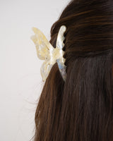 Claw Clip Big Butterfly Yellow Beige