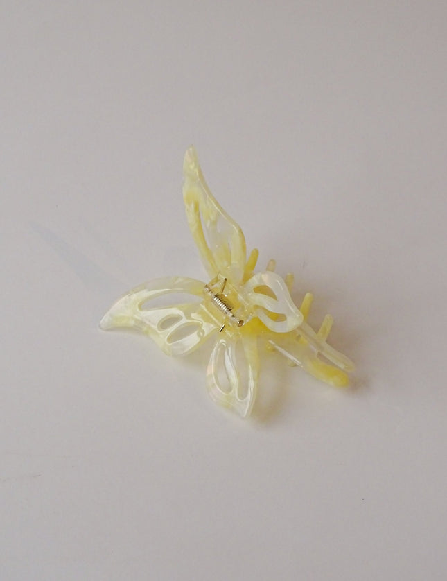 Claw Clip Big Butterfly Yellow Beige - Things I Like Things I Love