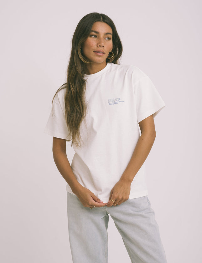 Dr. Denim Trooper Tee Off White Earth - Things I Like Things I Love