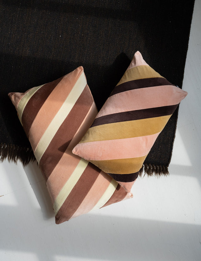 HKliving Cushion Striped Velvet Rose - Things I Like Things I Love