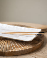 Handmade Japanese Plate White Drip