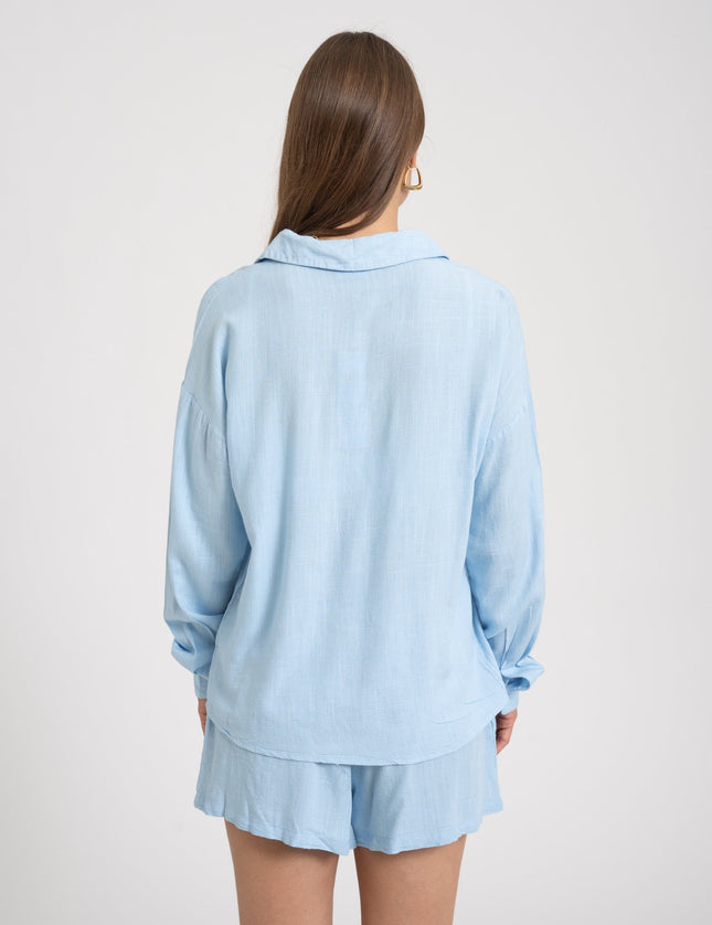 Leilani Loose Shirt Cerulean - Things I Like Things I Love