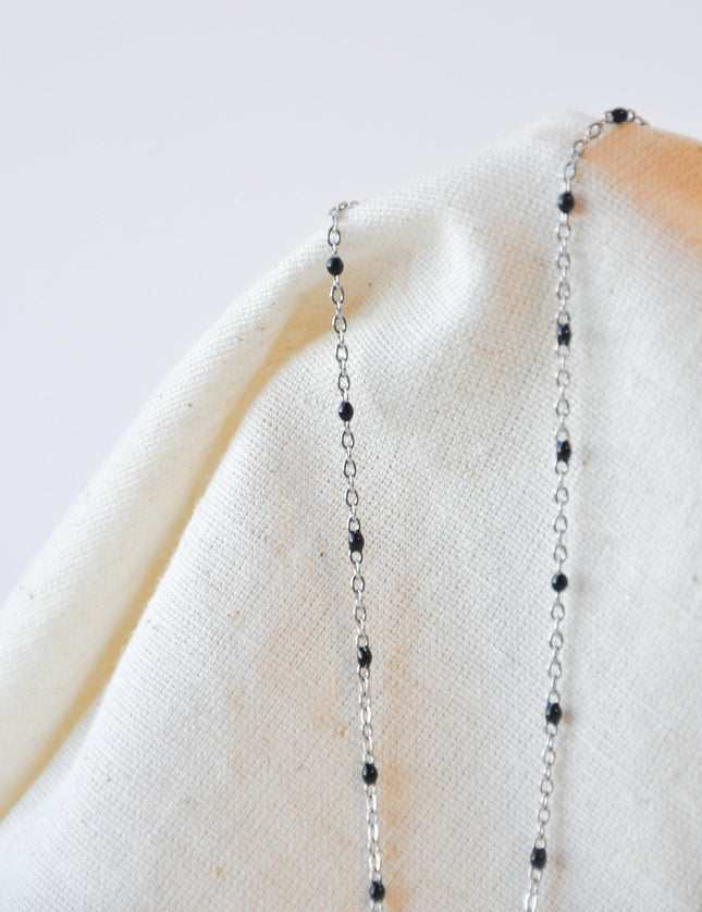 Necklace Dot Black Silver - Things I Like Things I Love