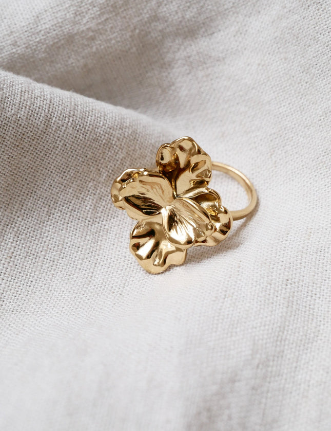 Ring Big Flower Gold - Things I Like Things I Love