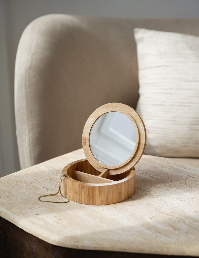 Round Bamboo Jewelry Box - Things I Like Things I Love