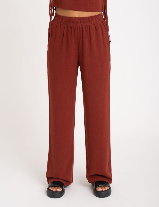 TILTIL Britt Pants Linen Cherry Red - Things I Like Things I Love