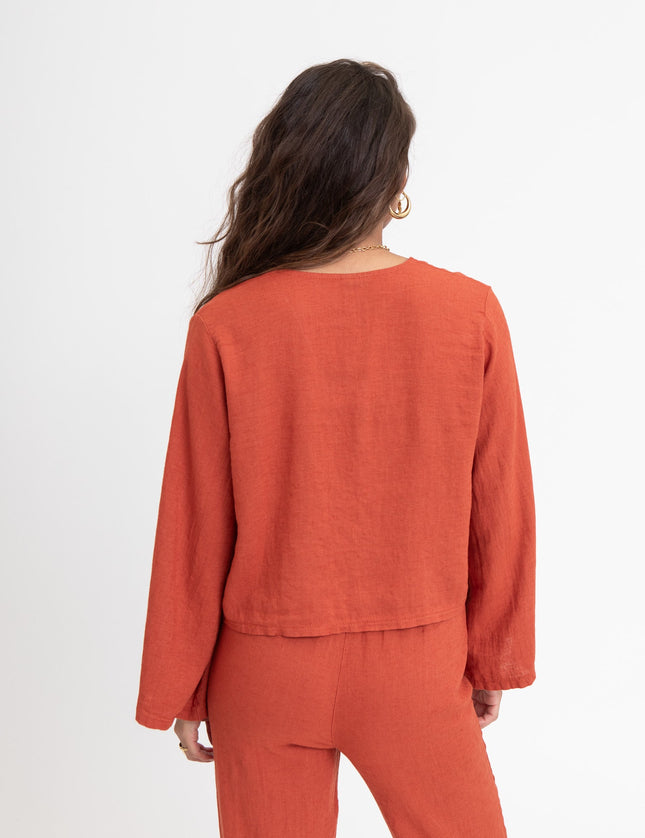 TILTIL Claire Linen Top Rust - Things I Like Things I Love