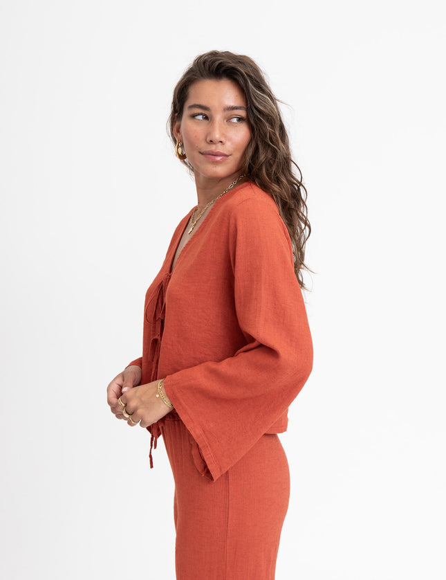 TILTIL Claire Linen Top Rust - Things I Like Things I Love