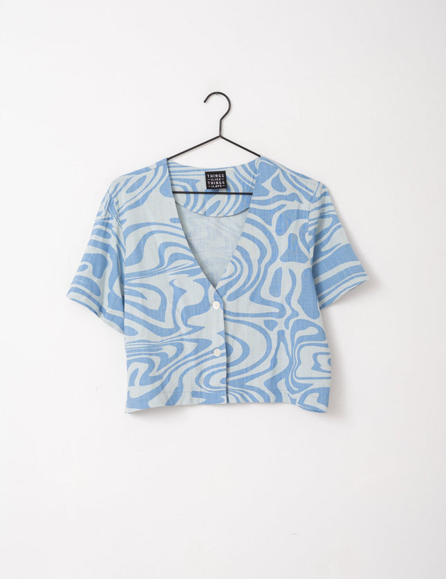 TILTIL Dila Blouse Swirl Light Blue - Things I Like Things I Love