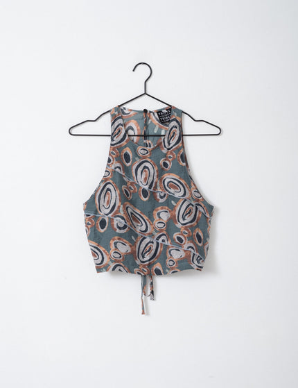 TILTIL Elin Crop Top Swirl Ocean Old Rose Print - Things I Like Things I Love