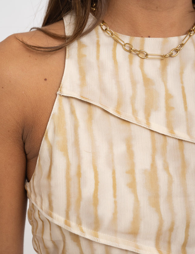 TILTIL Elin Crop Top Swirl Yellow Faded - Things I Like Things I Love