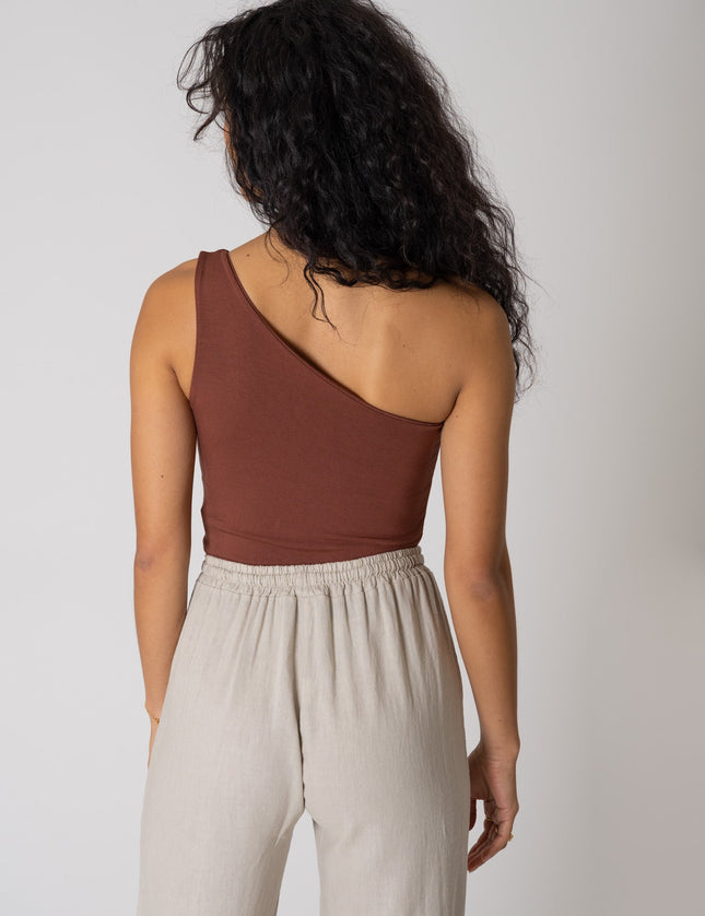 TILTIL Hailey Top One Shoulder Choco - Things I Like Things I Love