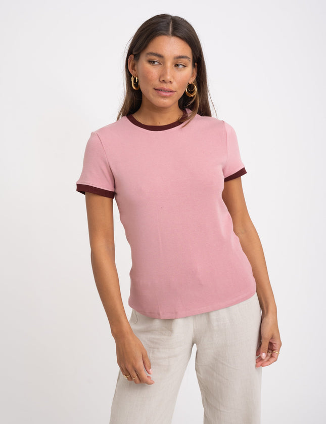 TILTIL Jamie Tee Old Rose Contrast One Size - Things I Like Things I Love