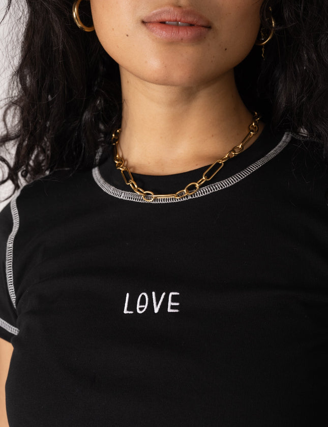 TILTIL Lovable Tee Black Seam White - Things I Like Things I Love