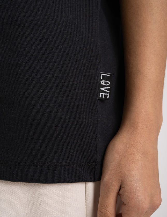 TILTIL Love Check Tee Black White Print - Things I Like Things I Love