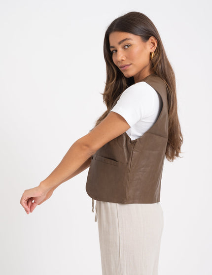 TILTIL Lucy Gilet PU Brown One Size - Things I Like Things I Love