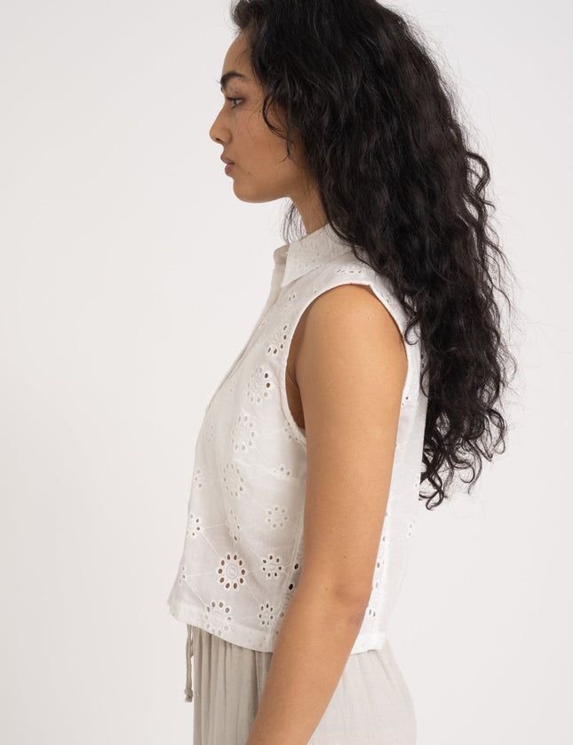 TILTIL Lumi Blouse Top White Flower - Things I Like Things I Love