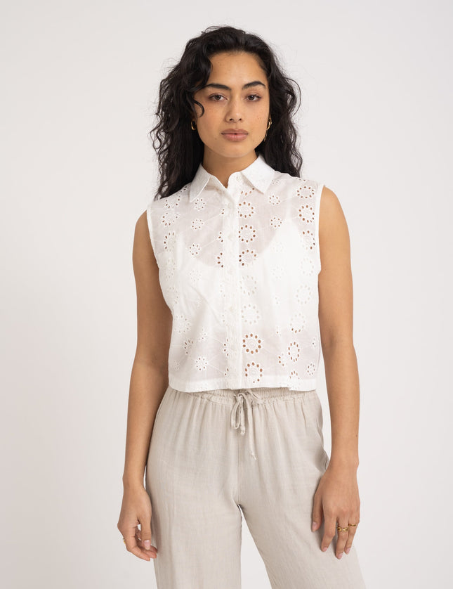 TILTIL Lumi Blouse Top White Flower - Things I Like Things I Love