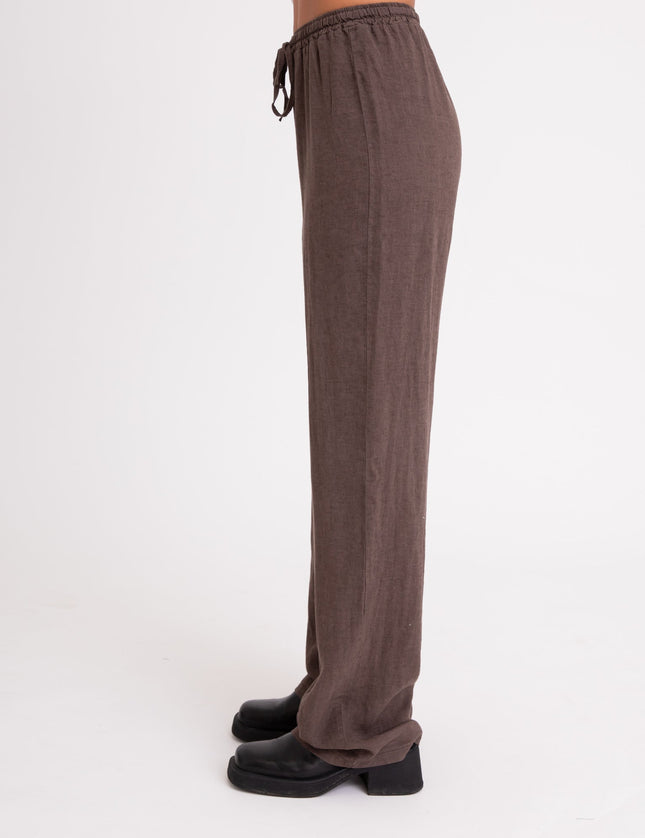 TILTIL Mailey Linen Pants Brown - Things I Like Things I Love