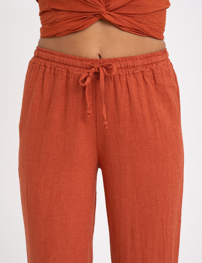 TILTIL Mailey Linen Pants Rust - Things I Like Things I Love