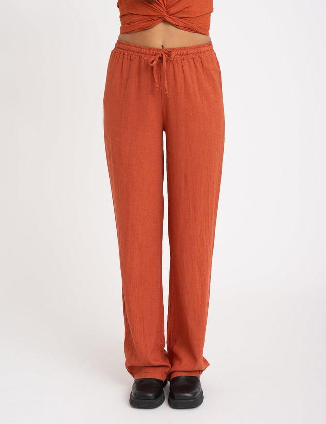 TILTIL Mailey Linen Pants Rust - Things I Like Things I Love