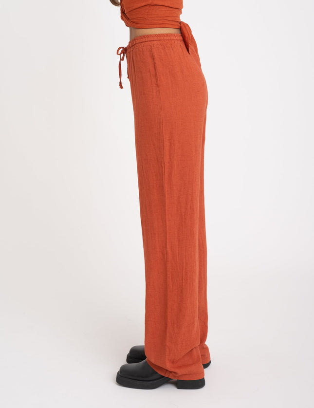 TILTIL Mailey Linen Pants Rust - Things I Like Things I Love