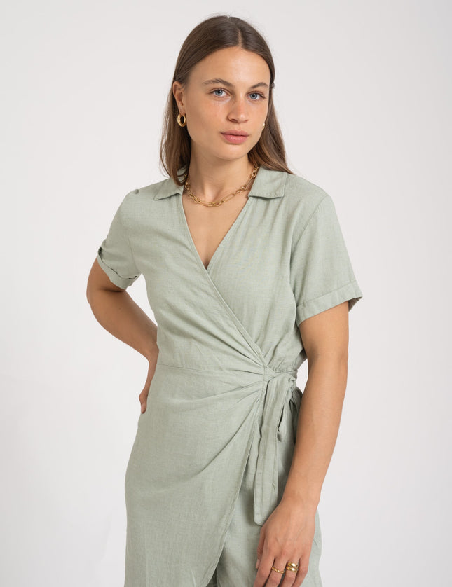 TILTIL Mary Linen Playsuit Salvia - Things I Like Things I Love