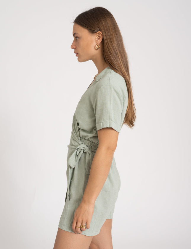 TILTIL Mary Linen Playsuit Salvia - Things I Like Things I Love