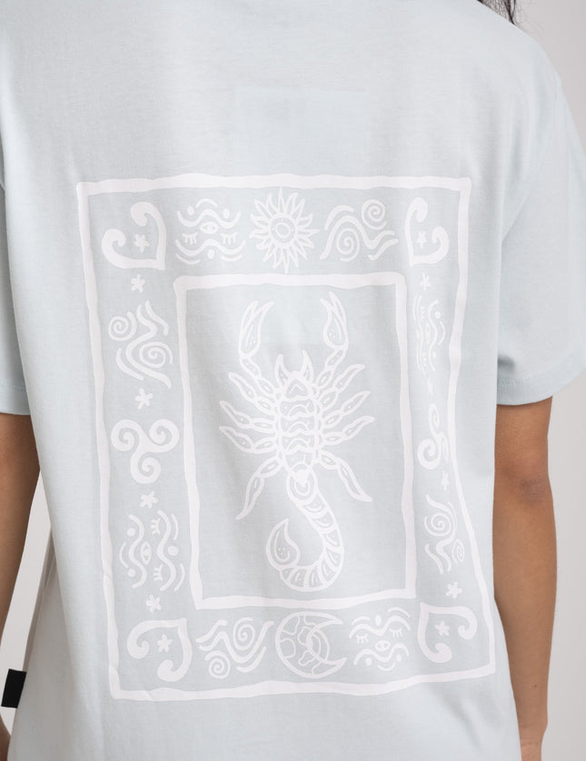 TILTIL Scorpio Tee Powder Blue White Print - Things I Like Things I Love