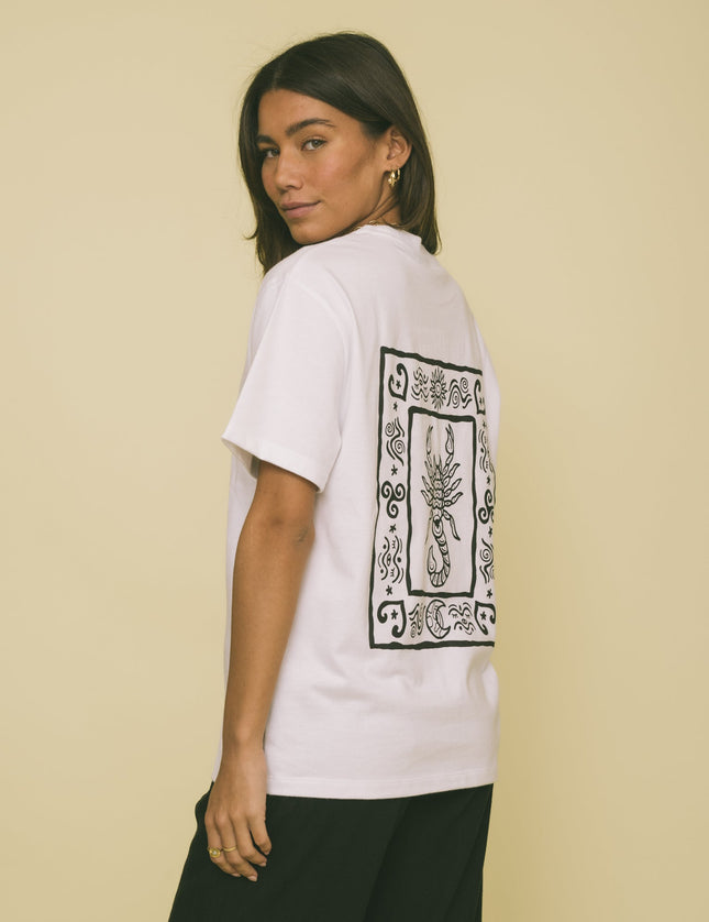 TILTIL Scorpio Tee White Print Black - Things I Like Things I Love