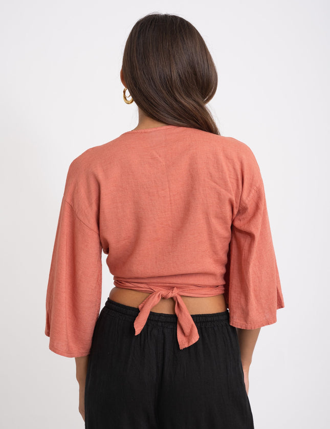 TILTIL Sunny Linen Top Pomegranate One Size - Things I Like Things I Love