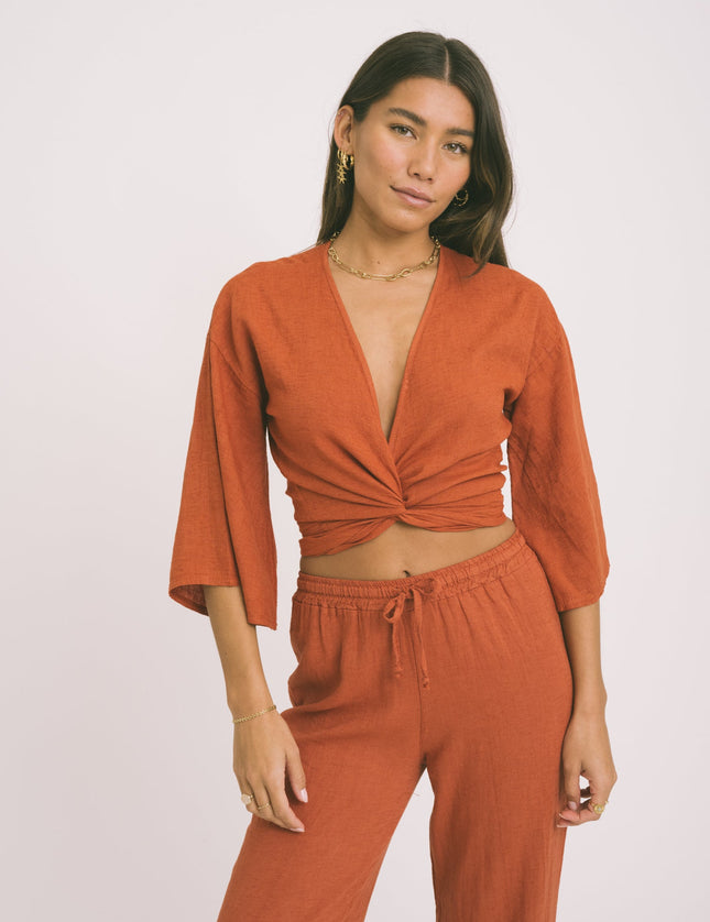 TILTIL Sunny Linen Top Rust One Size - Things I Like Things I Love