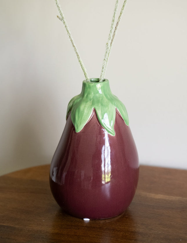 Vase Eggplant Earthenware - Things I Like Things I Love