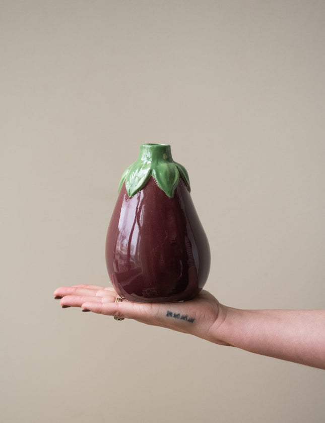 Vase Eggplant Earthenware - Things I Like Things I Love