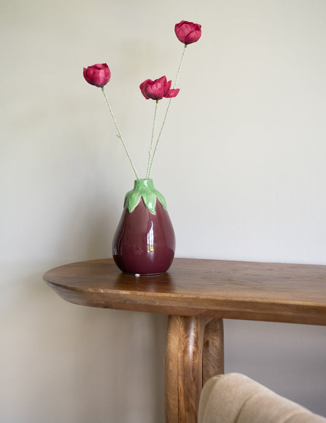 Vase Eggplant Earthenware - Things I Like Things I Love