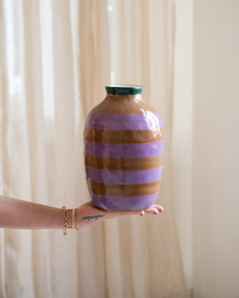 Vase Stripe Dolomite Multi - Things I Like Things I Love