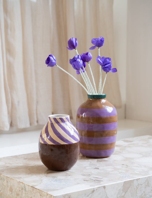 Vase Stripe Dolomite Multi - Things I Like Things I Love