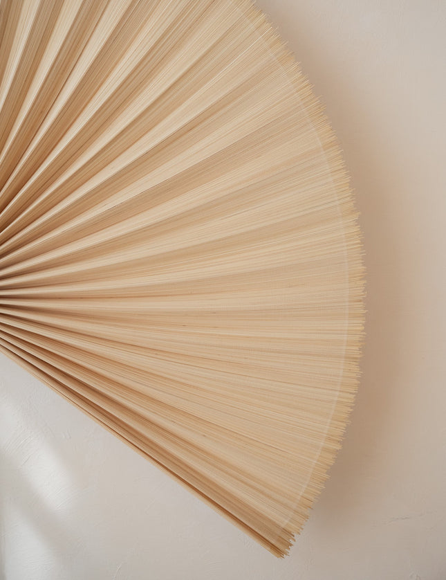 Wall Fan Bamboo Beige/ White Tassel - X - Large - Things I Like Things I Love